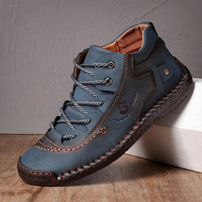 Men Casual Leather Vintage Hand-stitching Ankle Boots