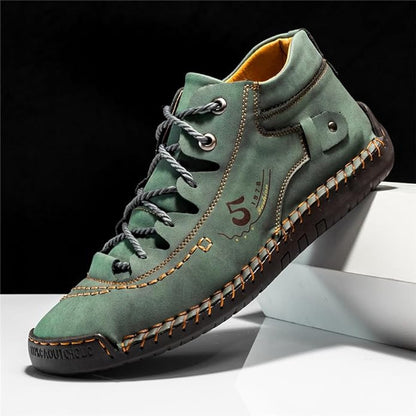 Men Casual Leather Vintage Hand-stitching Ankle Boots