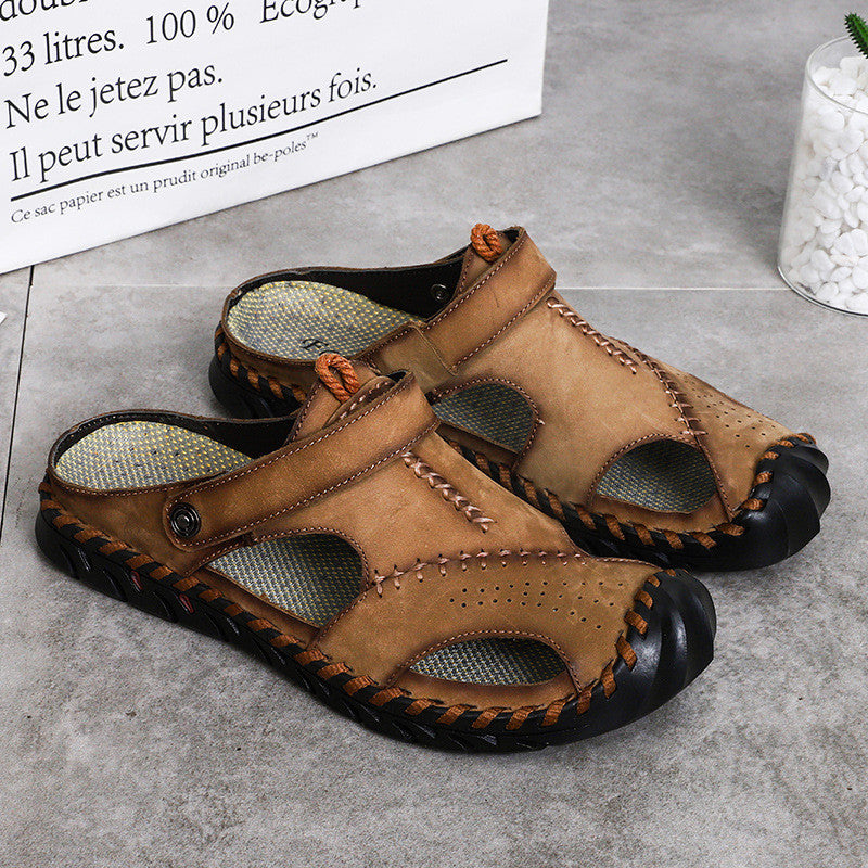 Gabriel - Men Super Soft Leather Summer Sandals Breathable Slip on