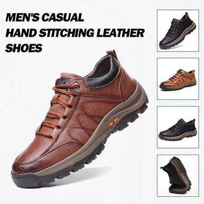 MEN'S NON-SLIP OUTDOOR HIKING HAND STITCHING LEATHER SHOES