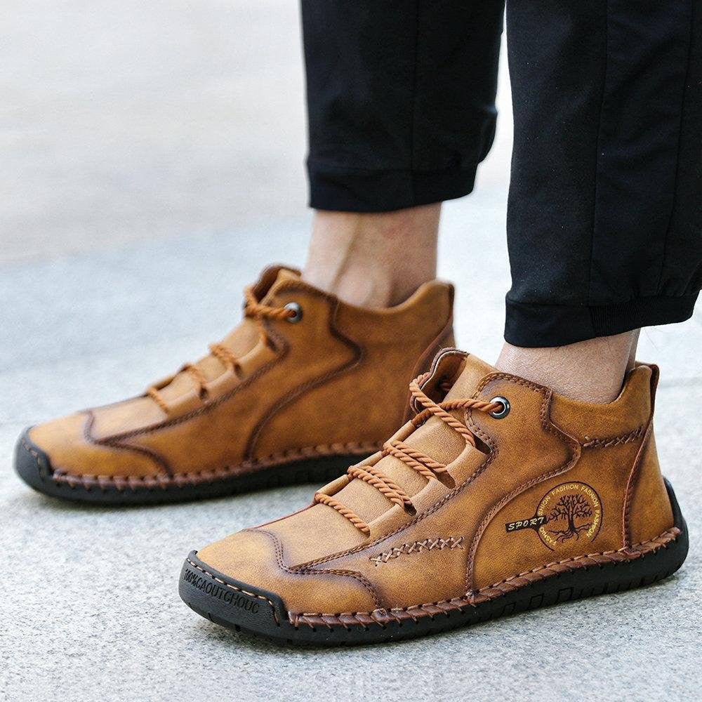 Alfred - Men Vintage Hand Stitching Comfort Soft Leather Shoes