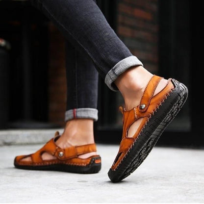 Darren - Men Leather Sandals Summer Non-slip Breathable Slip on