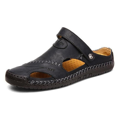 Darren - Men Leather Sandals Summer Non-slip Breathable Slip on