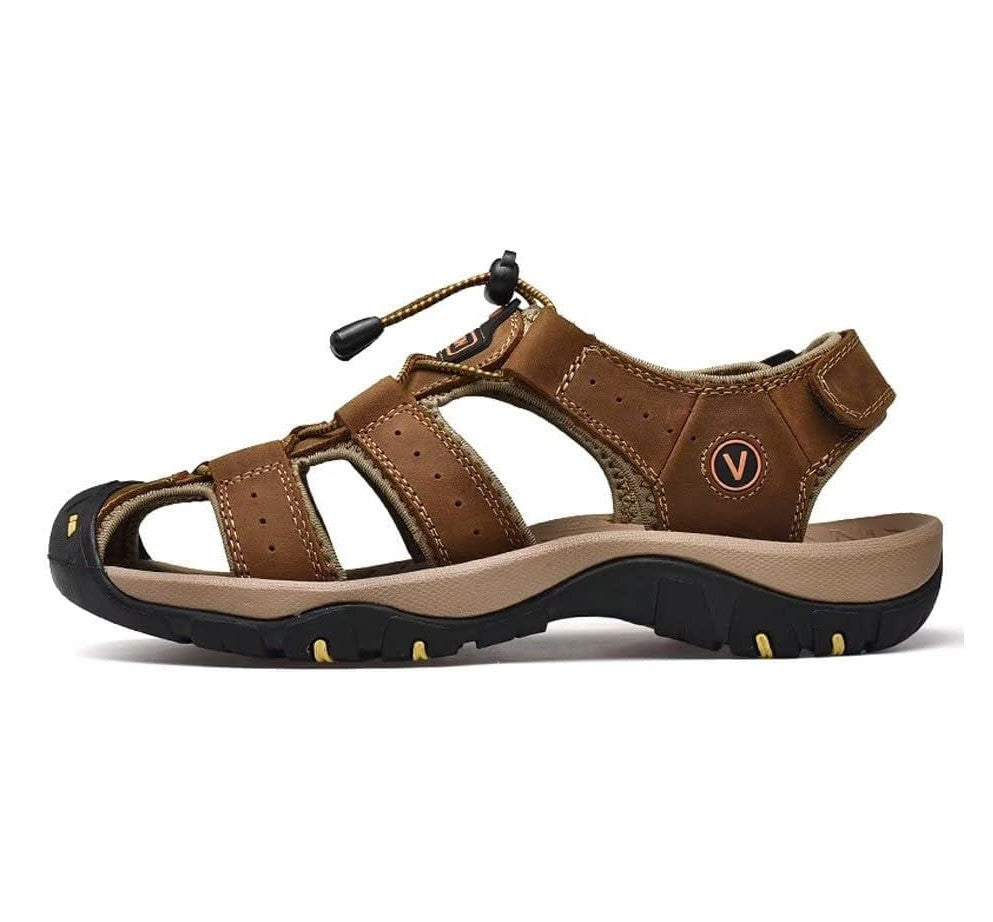 Roy - Men Leather Sandals Orthopedic Closed Toe Shoes