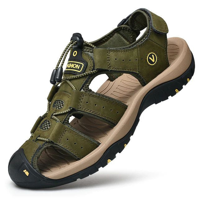 Roy - Men Leather Sandals Orthopedic Closed Toe Shoes