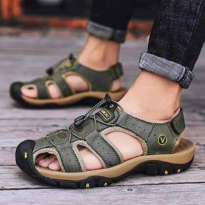 Roy - Men Leather Sandals Orthopedic Closed Toe Shoes