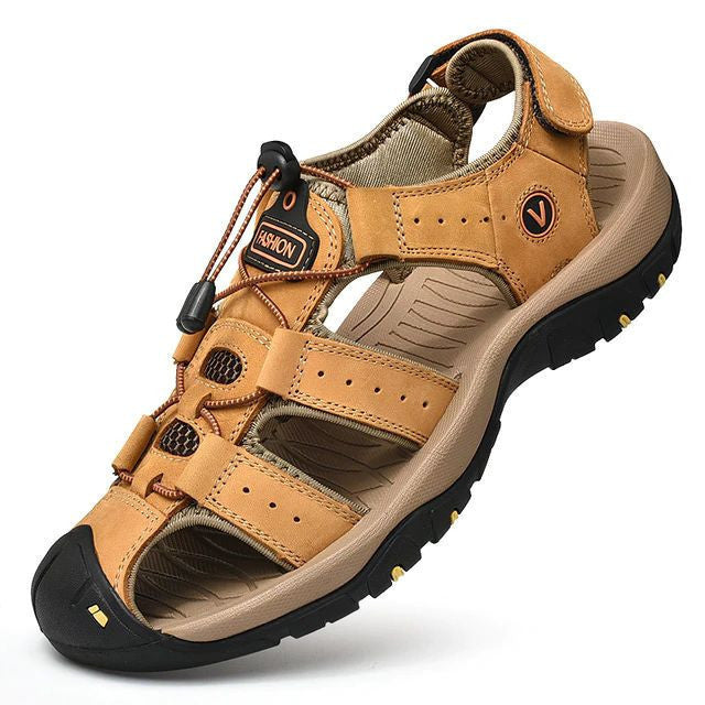 Roy - Men Leather Sandals Orthopedic Closed Toe Shoes