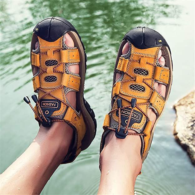 Roy - Men Leather Sandals Orthopedic Closed Toe Shoes